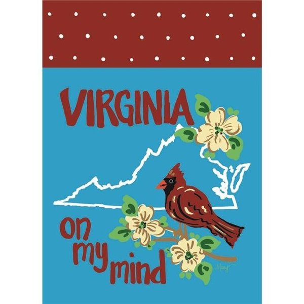 Magnolia Garden Flags Magnolia Garden Flags M010049 13 x 18 in. Virginia on My Mind Polyester Garden Flag M010049